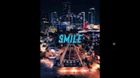 a photo of a ferris wheel with the words smile on it